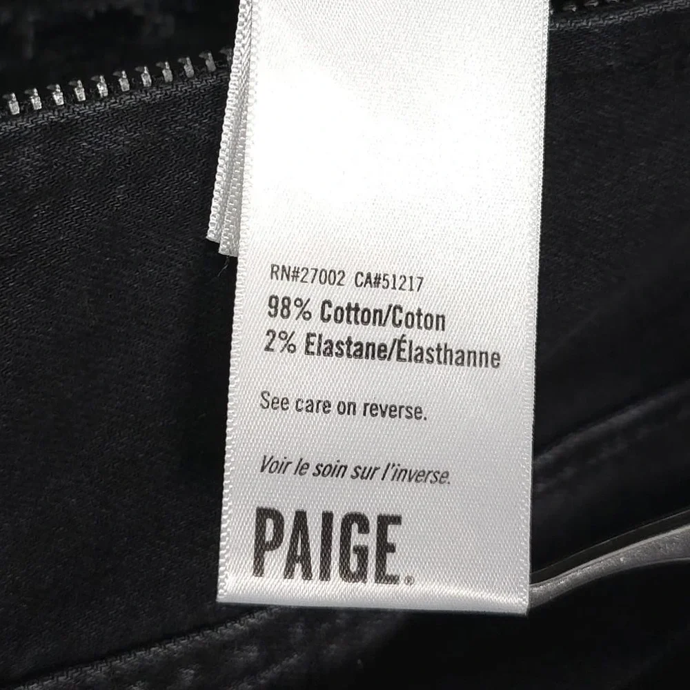 PAIGE Denim Jumpsuit Black‎ Sleeveless Zip Belted Cotton Stretch Size 8